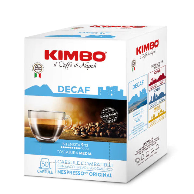 Kimbo Nespresso®*-kompatible entkoffeinierte Kapseln