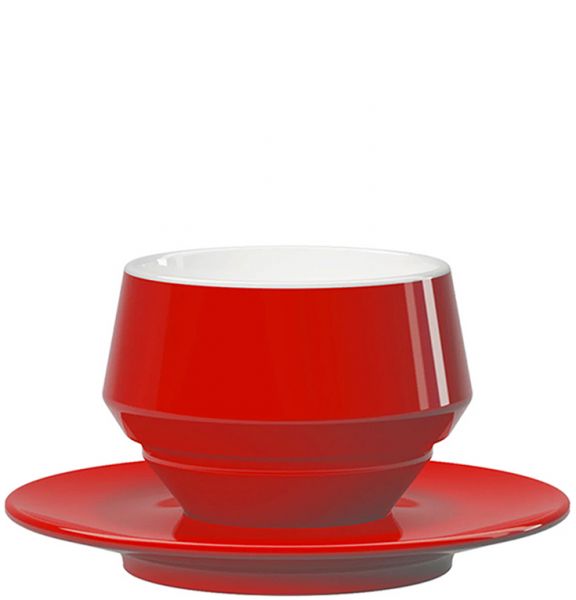 Maniko Milchkaffeetasse Rot Einzeln